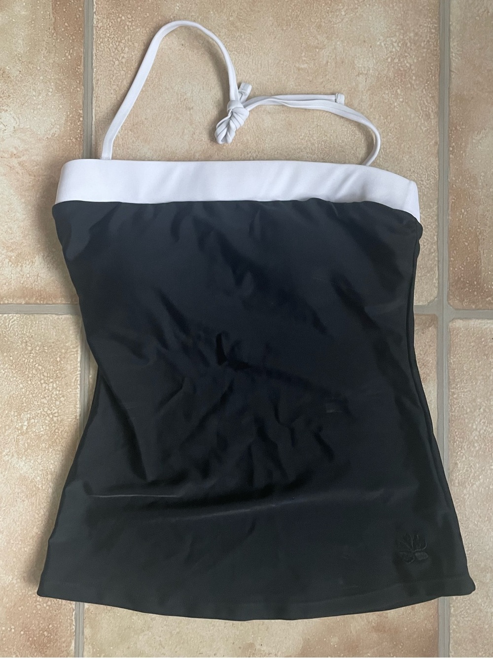 NWT Hapari black bandeau tankini adjustable strap convertible top Size XS